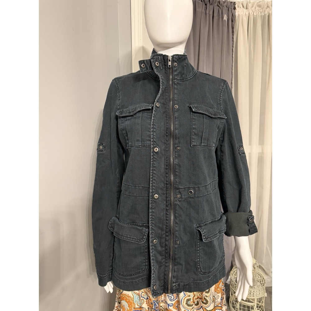 I Heart‎ Ronson Utility Chic Jacket Adjustable Long Sleeve Dark Blue Size M - Picture 5 of 10